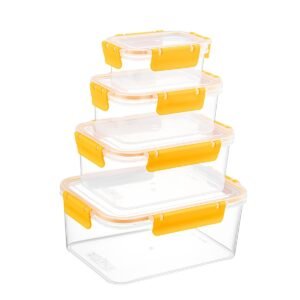 SET RECTANGULAR PORTA ALIMENTOS CLARA 4 PIEZAS